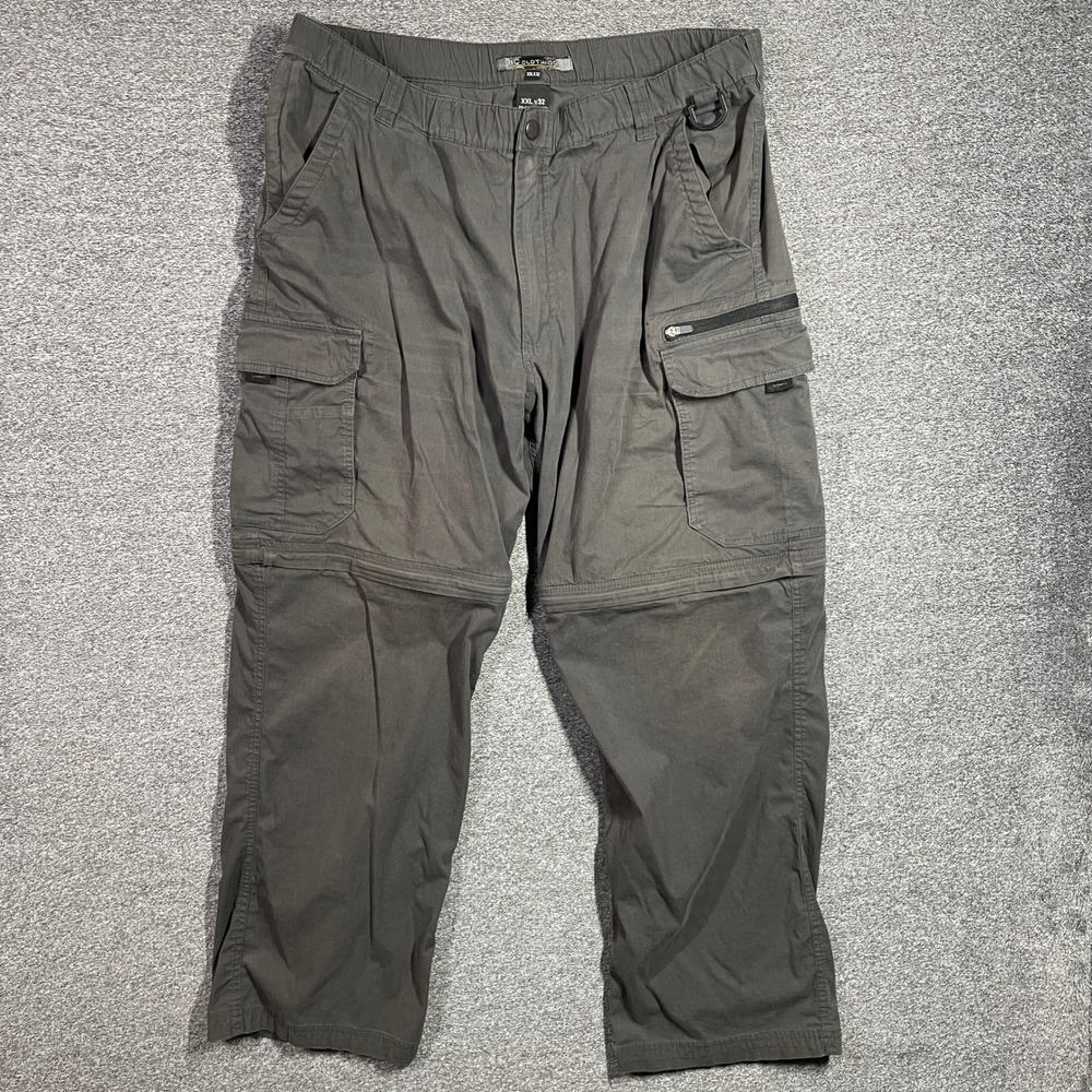 BC Clothing Convertible Pants Mens XXL x 32 Gray Cargo Hiking  Zip Off Shorts